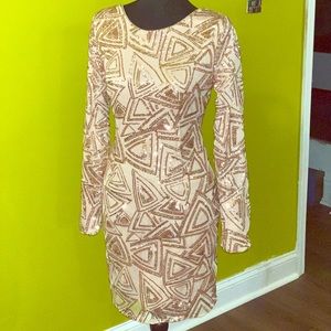 Rose gold sequin dress